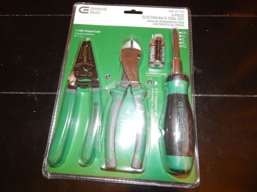 3-pc. electricians tool set 7&#034;wireStripper/cutter,5in1 led screwdriver,7&#034;cutter