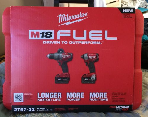 Milwaukee 2797-22 m18 fuel combo drill &amp; impact kit no reserve for sale