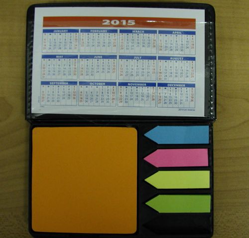 Post It Type Sticky Notes Pad &amp; Index Tabs in Leather Look  Set - NEW / CALENDAR