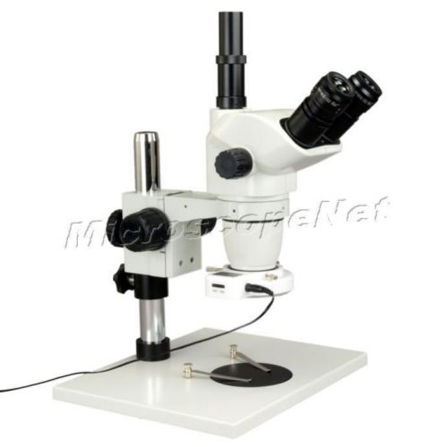 Trinocular Zoom Stereo Microscope 6.7X-45X with 54 LED Ring Light for Inspection