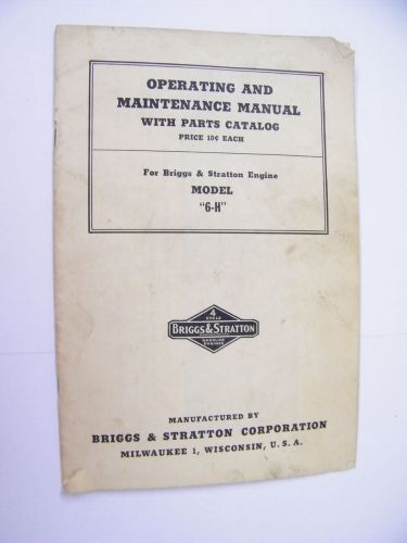 Vintage 1940s-1950s Briggs and Stratton Operating and Maintenance Manual