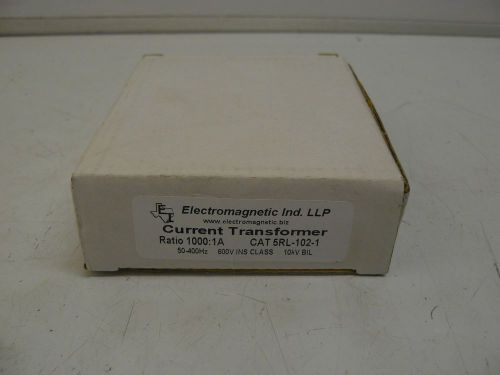 NEW ELECTROMAGNETIC IND 5RL-102-1 CURRENT TRANSFORMER RATIO 1000:1A