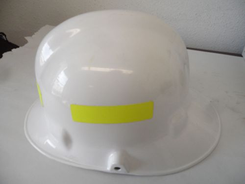 First Due White Firefighter Hard Hat Helmet Size: 6 1/2 - 7 7/8
