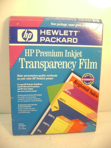 HP PREMIUM INKJET TRANSPARENCY FILM, OPEN BOX WITH 45 SHEETS, C3834A