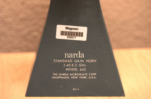 Narda microwave 642 wr137 waveguide standard gain horn antenna 5.4 to 8.20 ghz for sale