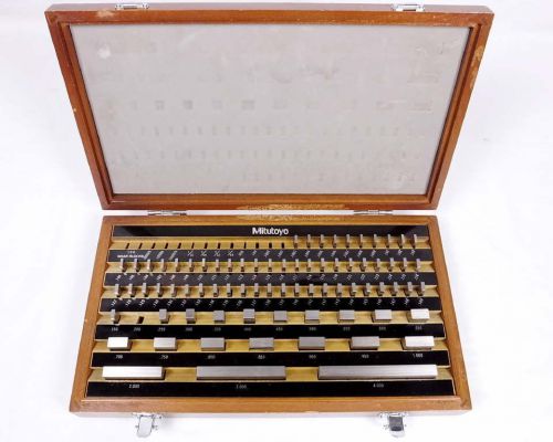 Mitutoyo 516-902-22 rectangular steel gauge blocks in wood case 76 piece set for sale