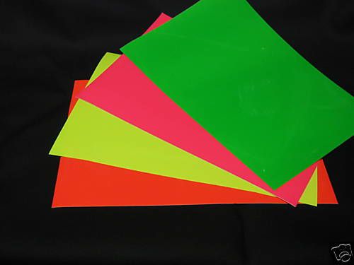 Any Color Gloss or NEON sign Vinyl, 3 sheets 12 x12 inch of solid colored glossy