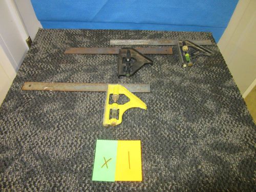 3 STANLEY COMBINATION SQUARE 46-028 12&#034; METRIC SAE USED