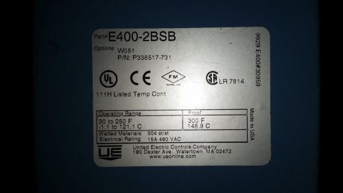 United Electric Temperature Switch E400-2BSB