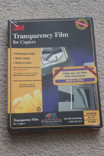 3M Transparency Film for Copiers 100 sheets 8.5 x 11 inch PP2200 factory sealed