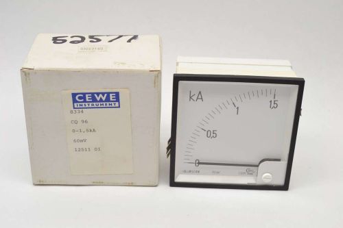 NEW CEWE CQ96 8334 12511 01 60MV 0-1.5 KA AMP AMMETER ANALOG PANEL METER B411319