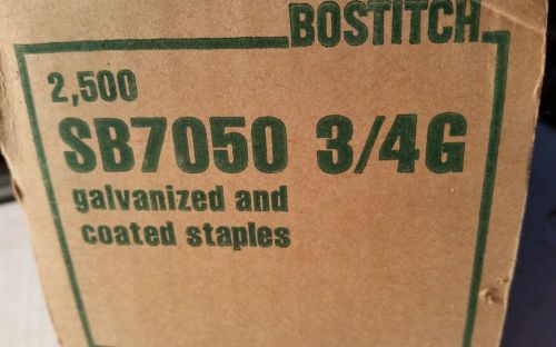 NEW BOSTITCH GALVANIZED SB7050 3/4G  3/4&#034; STAPLES 2500 COUNT BOX MADE IN THE USA