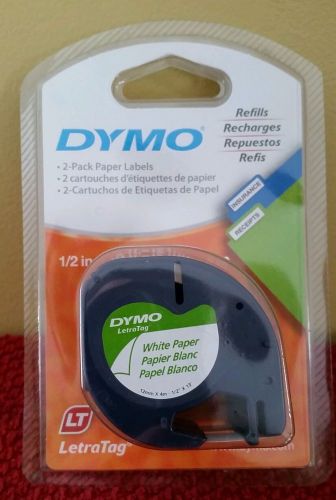 Dymo 10697 Letratag Paper Label Tape (paper, white, 1/2&#034;, 2 roll pack)