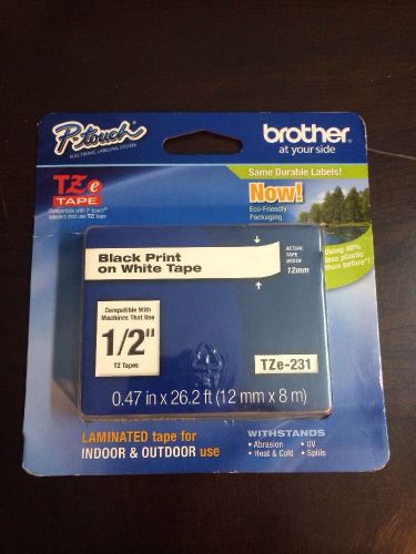 Brother International TZe-231White Laminated Label Tape - 1/2&#034; Width P-Touch