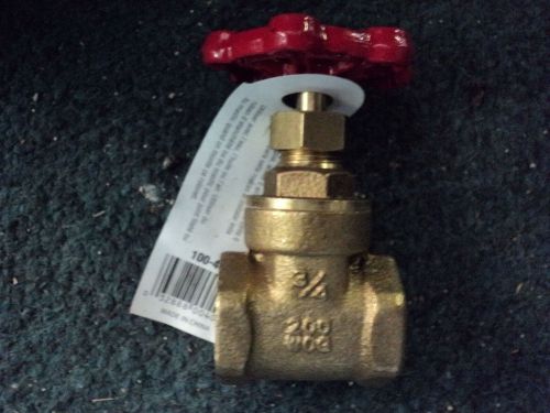 3/4&#034; brass gate valve non-rise stem brand new not surplus mint  200 wog for sale