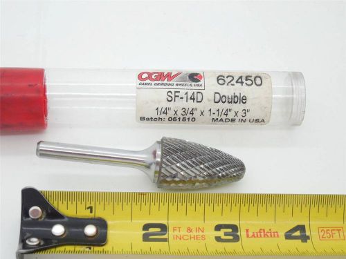 Cgw solid carbide burr 62450 sf-14d double drill bit m67 machinist tool for sale