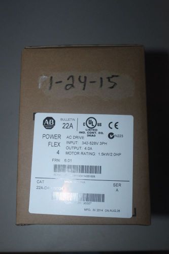 New allen bradley powerflex 4   22a-d4p0n104  2hp for sale