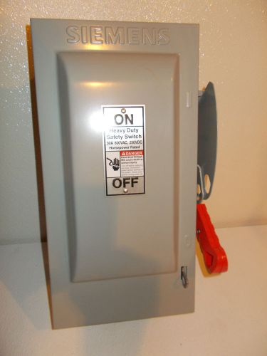 Siemens Disconnect Switch HNF361 3P,30A,600VAC,250VDC, NEW
