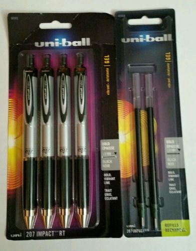 NEW, Uniball Signo 207 Impact R/T, Bold point 1.0mm, with 2 free refills