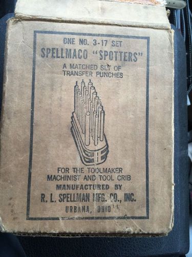 SPELLMACO no. 3-17 set &#034;SPOTTERS&#034; a matched set of transfer punches