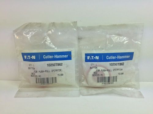 (2) SEALED NEW! EATON / CUTLER-HAMMER RED LENS FOR PUSHBUTTONS 10250TB62