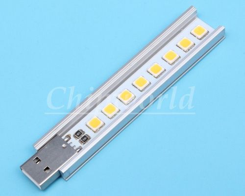 1pcs Warm White Mobile Power 5V Highlight USB Lamp 8 beads SMD LG 5152 LED new