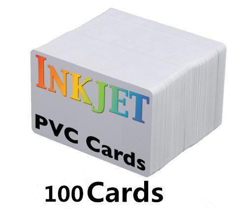100 x CR80 .30 Mil Graphic Quality Blank White PVC Credit Card ID PRINTER Sealed