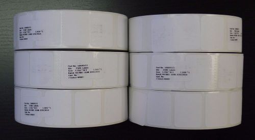 6 Pack Zebra 10009523 Z-select 4000t Thermal Labels 1.25&#034; X 1&#034; 2580/roll 1&#034; Core