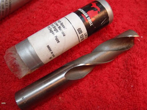 New michigan 600 made in usa 13/16&#034; hss screw machine length drill 118° point for sale