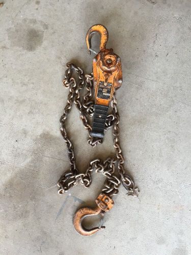 Harrington 2-ton lever chain hoist 10&#039; lift model lb020 short handle come a long for sale