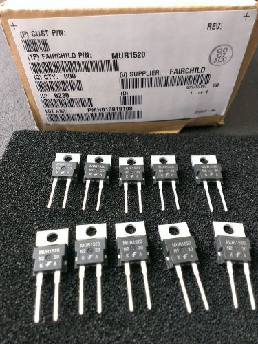 [10 pcs] MUR1520 Ultra- Fast Recovery  Diode 15A 200V 35ns TO220AC Fairchild