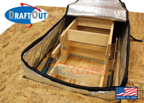 Draft-Out Attic Stair Cover, with ARMA FOIL Seal Access Door, 25 x 54 x 9,  Tent
