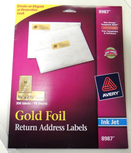 AVERY GOLD FOIL RETURN ADDRESS LABELS INK JET- 300 LABELS