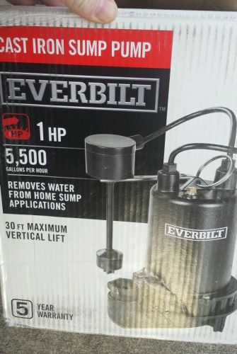 Everbilt Cast iron sump pump 1 HP 5,500 gallons #R96 1000026662