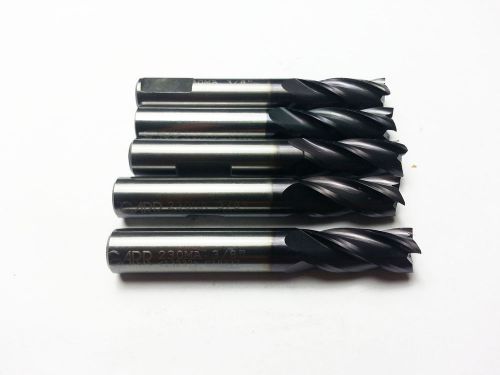 (Lot of 5) 3/8&#034; Garr Solid Carbide TialN 4 Flute End Mill (B 326)