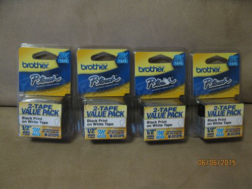 1 pack Brother M-2312PK Black on White Tape, 1/2&#034; x 26.2 Ft. Free same day ships