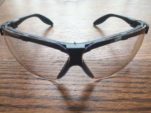 Uvex S3700 Genesis S Slim Safety Eyewear  Pewter/Black Frame  Clear Dura-Lens