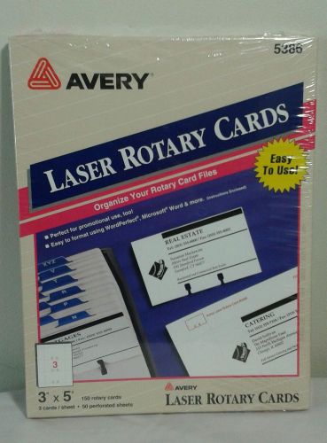 Avery 5386 Laser Rotary Cards 5386 3 x 5 150 Pack Genuine New Sealed