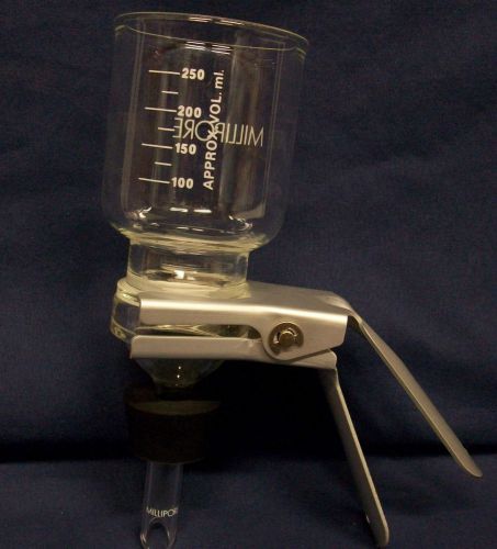 &#034;Millipore&#034; 250ml Filter, Clamp, Funnel &amp; Stopper (Laboratory Glass) EXL Cond.