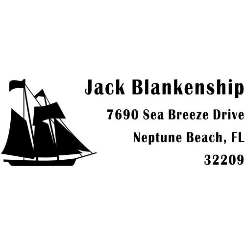 Nautical | Clipper Ship | Custom Address Stamp - Rubber Stamp - Ocean_56