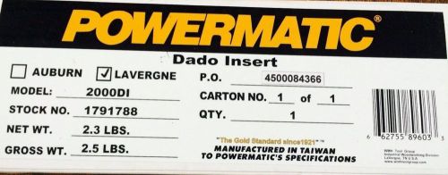 Powermatic 1791788 Dado Insert for PM2000 New