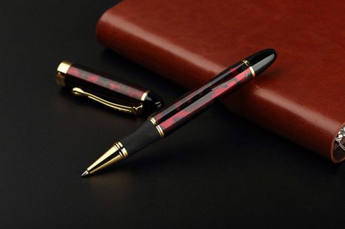 Gift X450 Red Business Fountain Medium JinHao Nib Trim Gold Pen