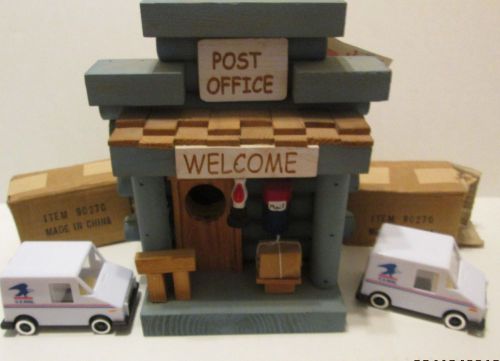 Little Log USPS US Mail Truck Stamp Dispenser Sponge Box 3.5&#034; &amp;  Bird House