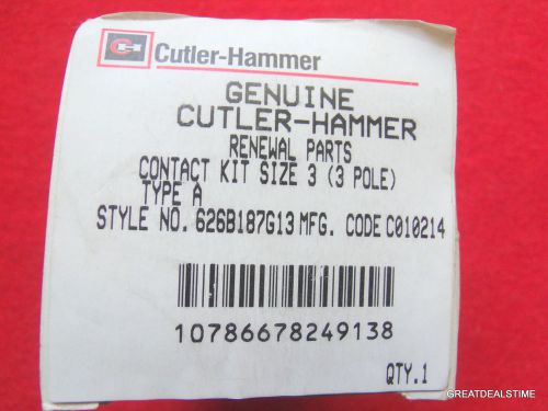 626b187g13 cutler hammer westinghouse size 3 3 pole contact kit for sale