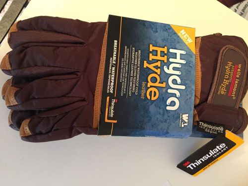New wells lamont hydra hyde thermal insulated waterproof gloves leather large l for sale