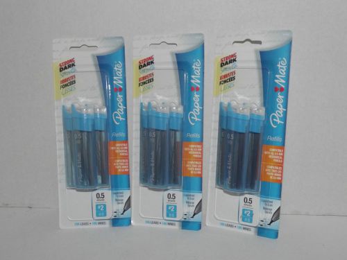 3 packs paper mate 0.5 mm #2 hb pencil lead refills 105 leads per pack new for sale