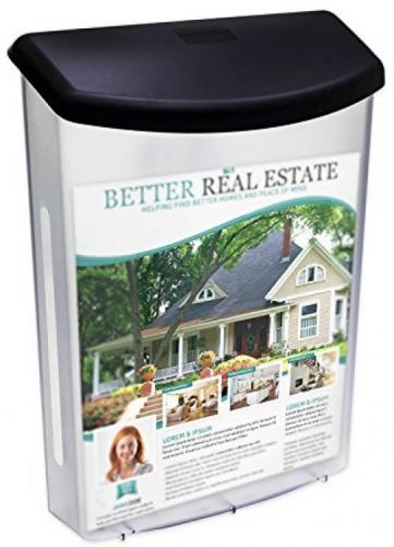 Source One Premium Large Outdoor Realtor Style Brochure Holder (S1-ODBH-BLK LID)