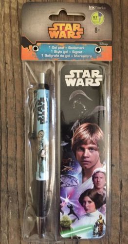STAR WARS Gel Pen and Bookmark Set, NEW