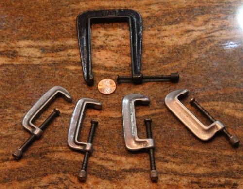 Five Miniature Precision C-Clamps. Free US Shipping