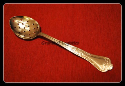 Banquet Serving Spoon ~ Perforated ~ 11&#034; ~ Stainless Steel ~ Brand New !